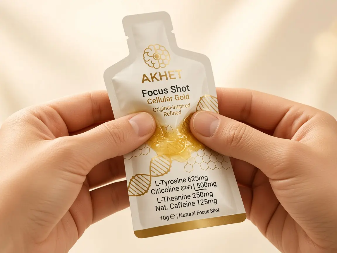 Hands gently kneading an AKHET sachet